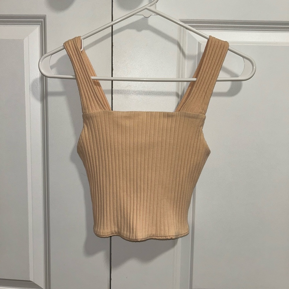 American Eagle Ribbed Creamsicle colored crop top
